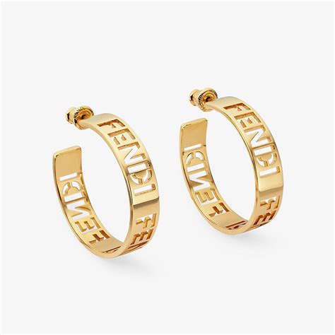 fendi gold earrings|Fendi prints on earrings.